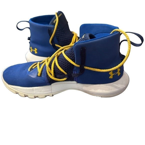 Stephen Curry’s Andre Armour 3ZERO 2 Royal blue yellow/white basketball shoes - Picture 2 of 7
